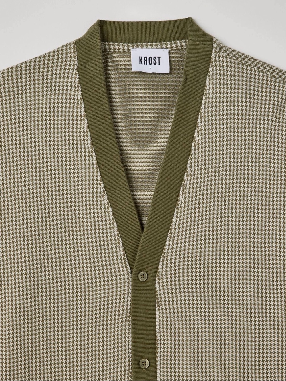 KROST Houndstooth Jacquard Cardigan